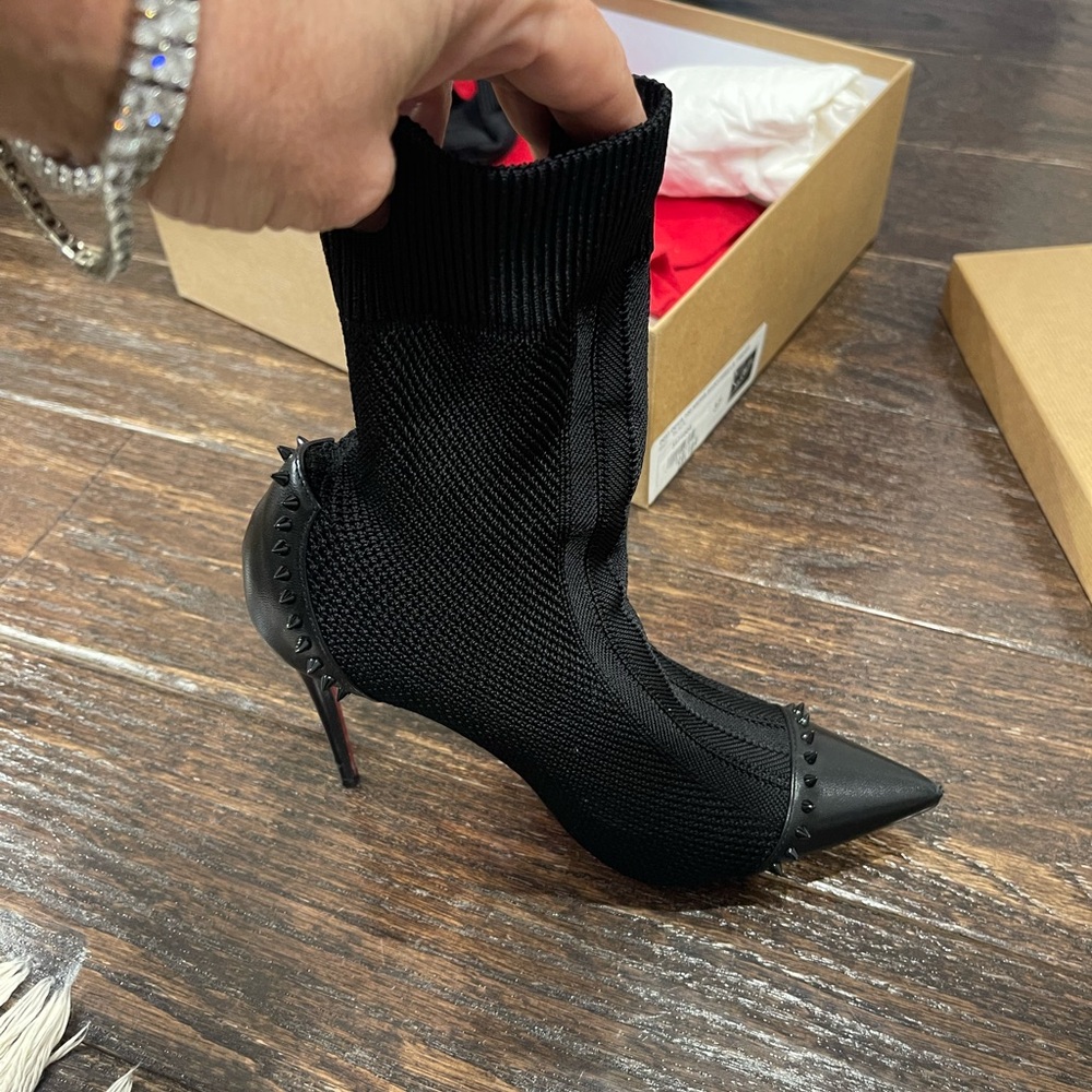 Christian Louboutin studded sock ankle bootie - Picture 3 of 12